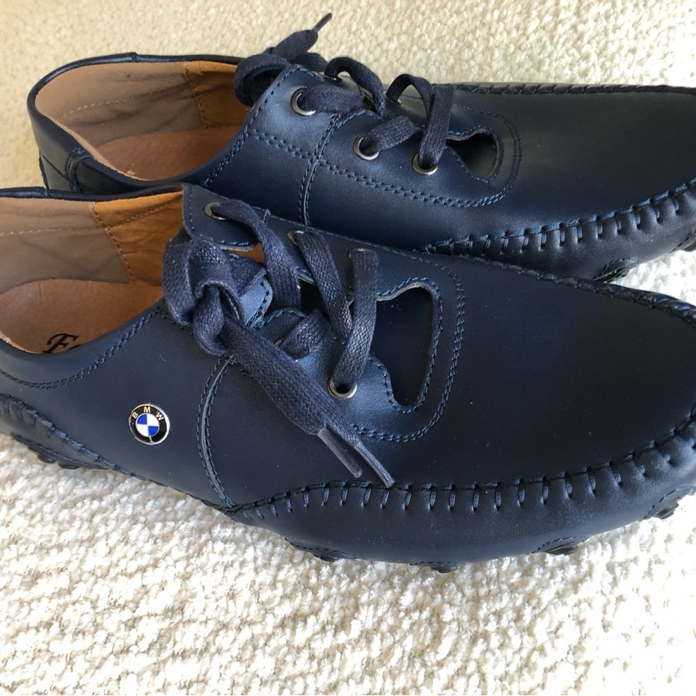 BMW Men's Navy Leather Shoes Size 11
